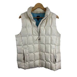 Gap Downfill Cream-Colour Puffer Vest Womens Size L